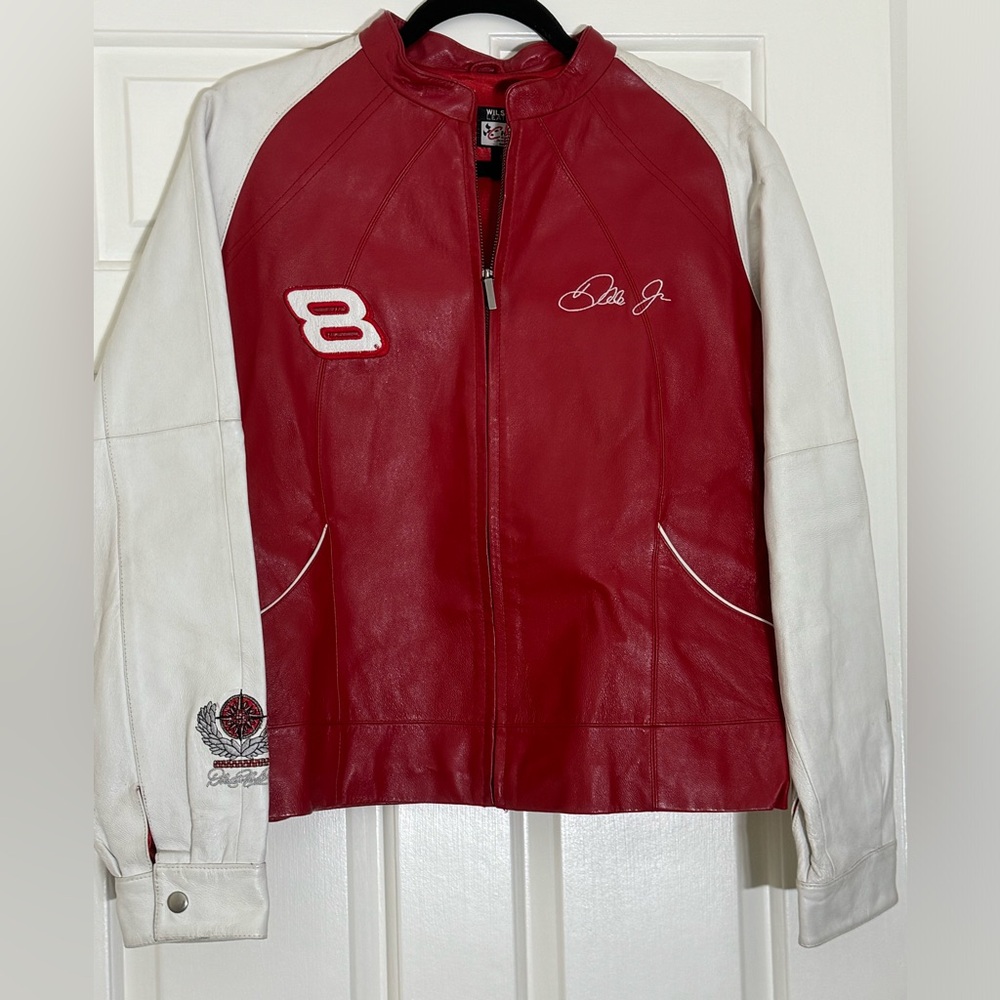 Vintage Dale Earnhardt Jr. Women's Large Wilson Leather Nascar Budweiser Jacket